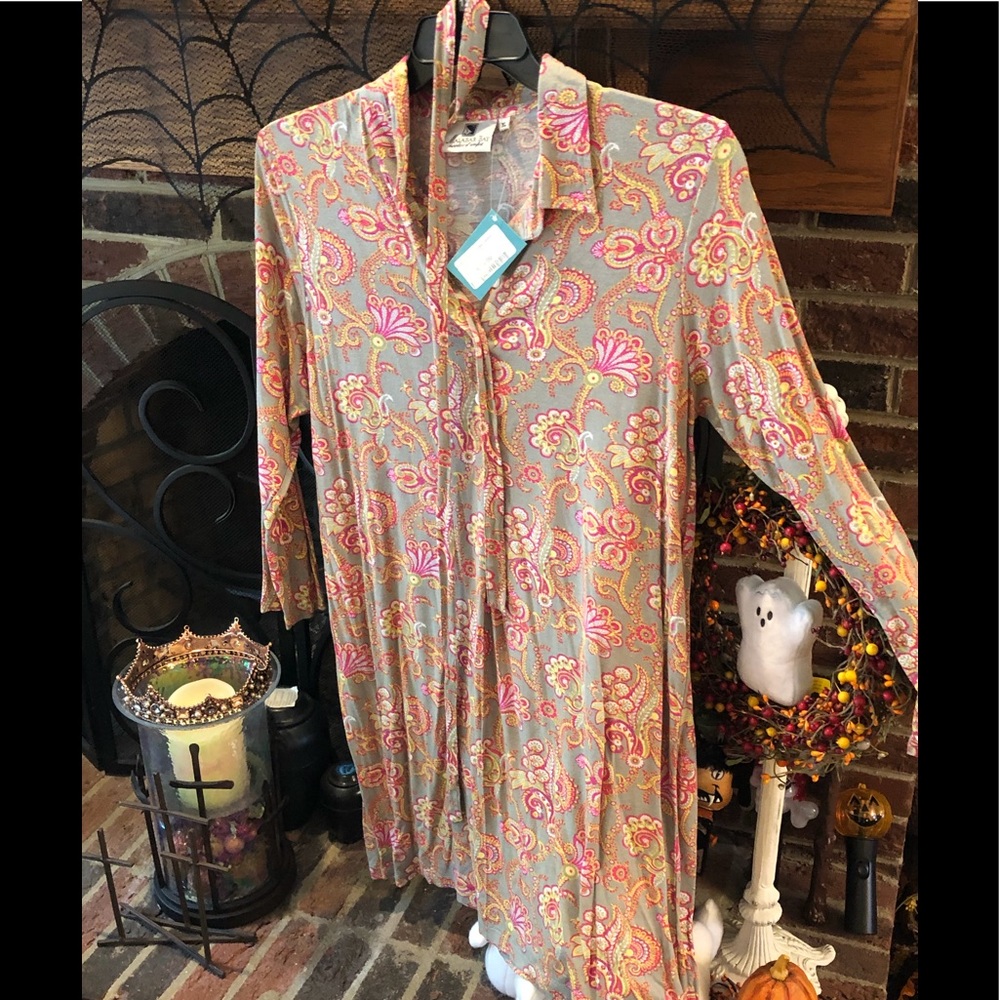 NWT-Malabar Bay dress with button detail and belt
